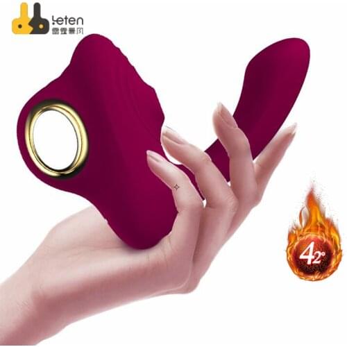 Leten Vagina Dildo Sucking Vibrator 7 Speeds Vibrating Heating Sucker Oral Blowjob Clitoris Stimulator Erotic Sex Toys for Women