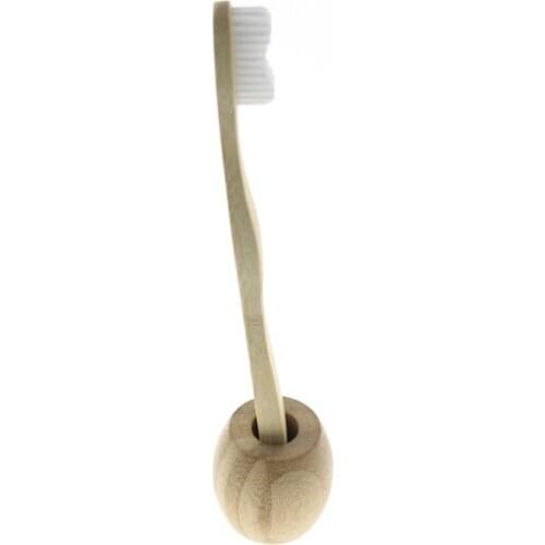 (include toothbrush) 1PCS 4*4cm Round Small Mini Home Travel Natural Bamboo Toothbrush Tooth Brush Holder With Adult Toothbrush