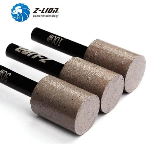 Z-LION 3pcs Diamond Sharpener Burr Metal Bond Diamond Sintered Drill Bit For Strone Granite Marble Tile Grinding Sanding Tool