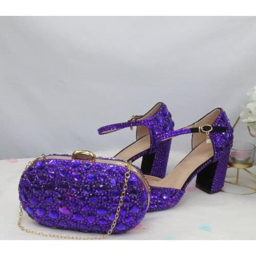 2020 New Arrival Summer Sky Blue Crystal Sandals Womens wedding shoes Bride Fashion Pointed toe Thick Heel Buckle Sandals woman