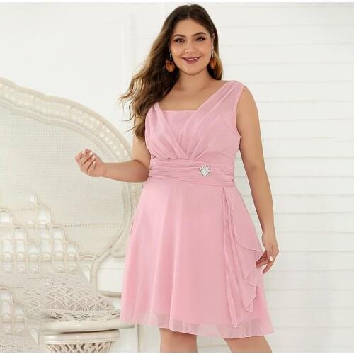 Woman Dress 2021 Summer Sexy Elegant Wedding Bridesmaid Formal Party Dress Casual Plus Size Slim Chiffon Solid Midi Dresses
