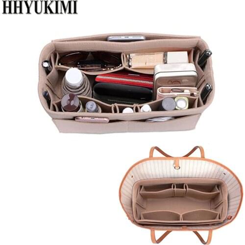 Women Makeup Organizer/Felt Cloth Insert Bag For Handbag Travel Cosmetic Bag Makeup Storage Organizer Fit Various Brand Bags