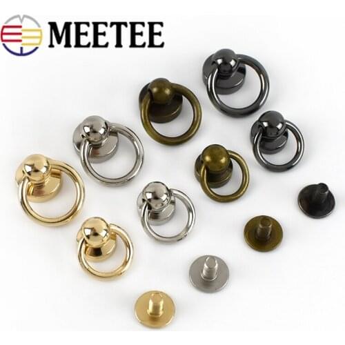 10/20pcs 8x15mm Meetee O Ring Metal Bags Rivet Nail Buckle Swivel Screw Studs Handbag Chain Side Clip Hanger DIY Leather Craft