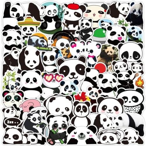 50PCS Animal Panda Cartoon Cute Stickers Laptop DIY Guitar Luggage Skateboard Waterproof Graffiti Sticker Decal Kid Classic Toy