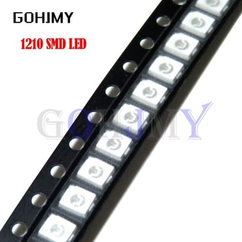 100pcs Super Bright 3528 1210 SMD LED Red Green Blue Yellow White UV ICE LED Diode
