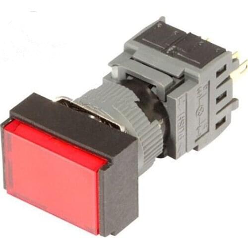 16MM Switch Self-locking Round indicator 5A 220VAC TPDT (3a+3b With LED ) F16-393 DIP Top red colour new and original