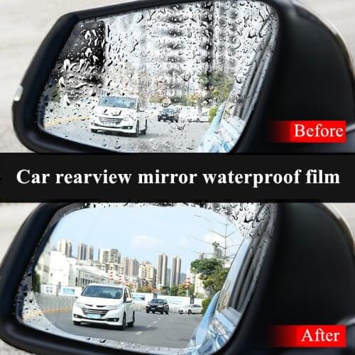 2 Pcs/Set Anti Fog Car Sticker Car Mirror Window Clear Film Car Rearview Mirror Protective Film Waterproof Car Decor Car Decal