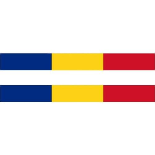 2 X Romania Flag BIke Car Sticker Motorcycle Accessories KK Vinyl Cover Scratches Waterproof PVC