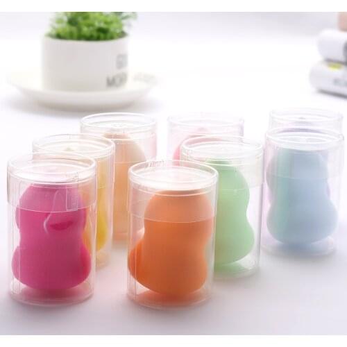 25pcs Custom LOGO Makeup Sponge with Round Clear Box 40*60mm Beauti Blender Cosmetic Puff Make Up Blender Tools Soft Wholesale