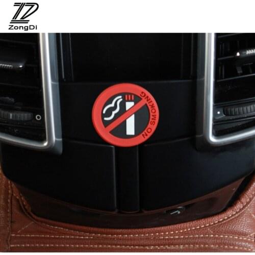 ZD 1Pc car stickers NO SMOKING logo for Mini Cooper Volkswagen VW Polo Passat B6 B7 B8 Golf 4 5 6 7 Touareg Bora Tiguan 2017