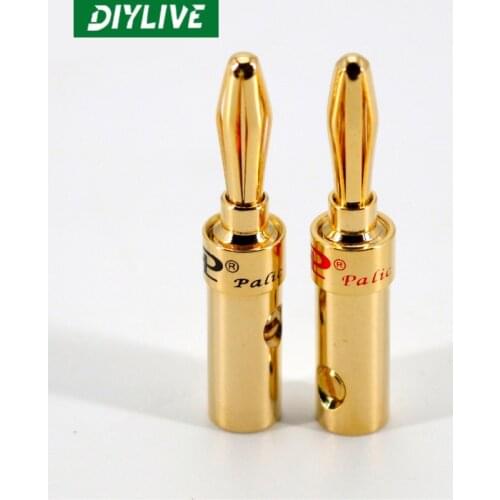 DIYLIVE Banana Plug-in Fever Pure Copper Gold Plated Budweiser Speaker Cable HIFI Audio Accessories Premium Speaker Connector