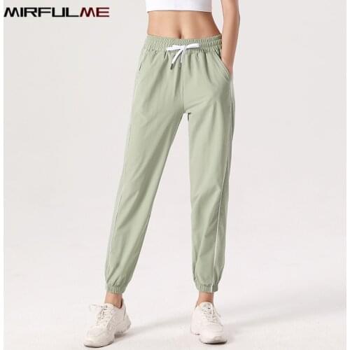 Women Loose Yoga Sports Jogger Pants With Pocket Elastic Baggy Sweatpants Quick Dry Running Trousers Girl Gym Workout Harem Pant