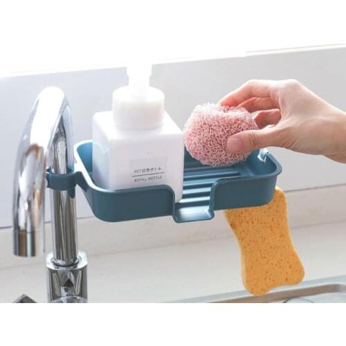 High Quality Drain Rack Holder Kitchen Sink Sponge Soap Shelf Rack Faucet Hook Bathroom Supplies Home Storage Organization