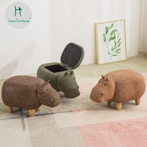 Louis Fashion Childrens Sofa Creative Childrens Stool Cartoon Household Cute Footstool