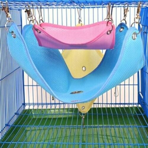 Rodent Hammock Square Shape Summer Breathable Mesh Bed Chinchilla Hammock For Pet Rat Hamster Ferret Small Animals Swing Toy