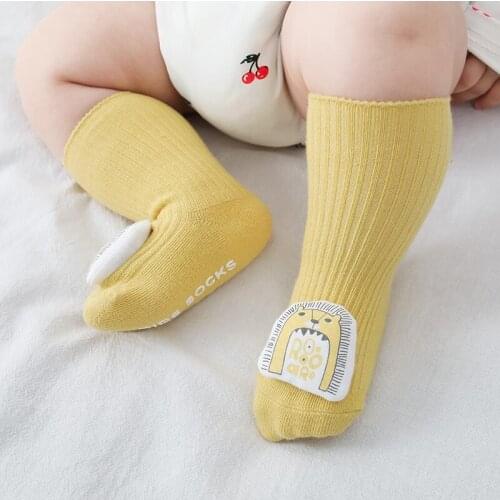 Newborn Infant Cotton Anti Slip Knee High Socks Spring Autumn Toddler Kids Girls Boys Animal Cartoons Long Sock Baby Accessories