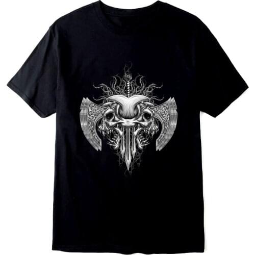 Viking Cotton T-shirt Fashion Streetshirt Short Sleeve Harajuku Style Round Neck Tshirt Casual Hip Hop Tee Clothes Drop Shipping
