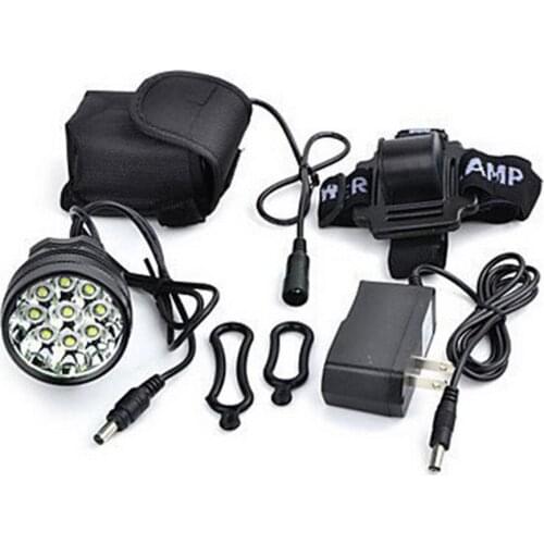 By dhl 50set useful XM-L 9xT6 Bicycle Light Headlight 15000 Lumen LED Light Lamp Headlamp + 8.4V Charger +Battery Pack