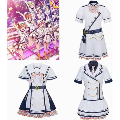 Anime Lovelive all stars One Year Anniversary Stage Costume Girl Cosplay Costume Hat 3 Kinds JK Uniform Suit Skirt Halloween