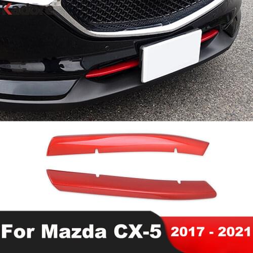 For Mazda CX-5 CX5 KF 2020 2017 2018 2019 Red Front Grill Bumper Cover Trim Insert Bonnet Garnish Car Styling Accessories 2pcs