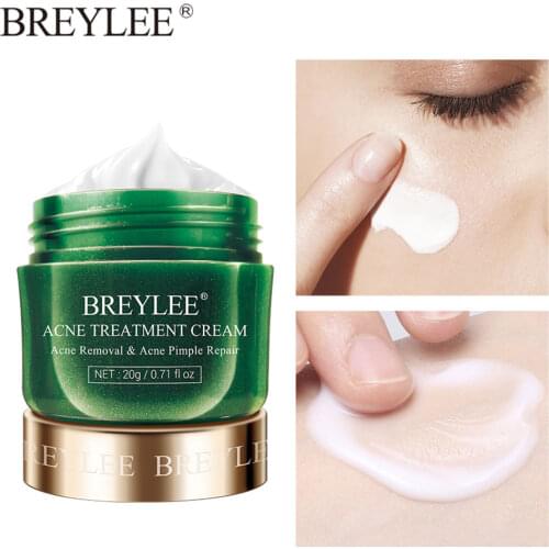 BREYLEE Acne Treatment Cream Pimple Removal Spots Oil Control Moisturizing Shrink Pores Smoothing Skin Tea Tree Skin Care Cream