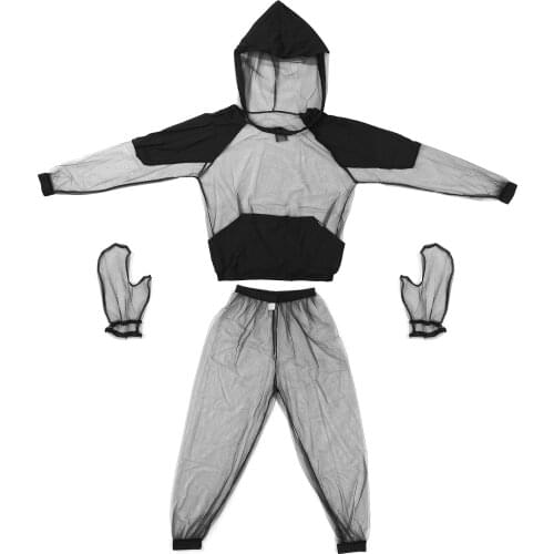 Lightweight Mesh Mosquito Jacket with Hood Outdoor Protection Bug Jacket Anti-mosquito Bite Clothes for Hiking Camping Fishing