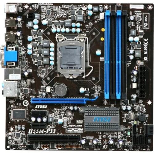 H55M-P33 For MSI LGA 1156 intel H55 Desktop Motherboard DDR3 Micro ATX USB 3.0 supported i3 i5 i7 cpus used pc motherboard
