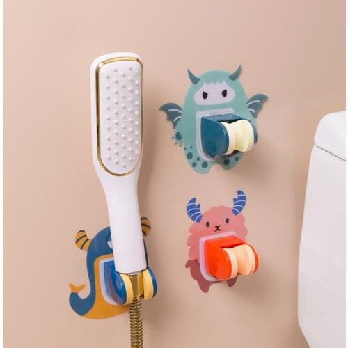 Cartoon Shower Head Holder Adjustable Wall Mount Self-Adhesive Showerhead Bracket Bathroom Universal ABS