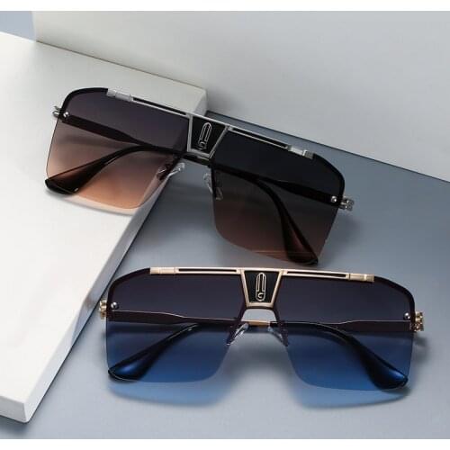 2021 rimless sunglasses male luxury brand rectangle sunglasses for woman rimless material plate lunette soleil femme