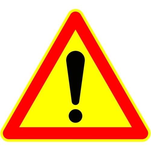 Dawasaru Warning Exclamation Mark Car Sticker Waterproof Decal Laptop Suitcase Truck Motorcycle Auto Accessories PVC,14cm*13cm