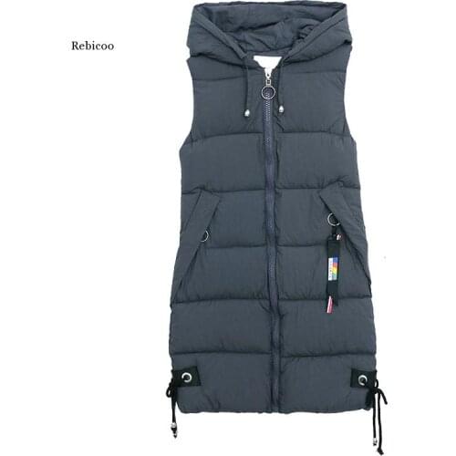 New Plus Size Womens Vest Winter Jacket Women Green Pockets Hooded Casual Cotton Sleeveless Vest Female Winter Vest Waistcoat