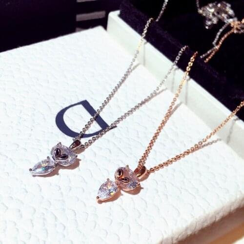 New Trend Exquisite AAAA Zircon Little Fox Temperament Clavicle Necklace Ladies Jewelry Christmas Gifts Pendant Necklace