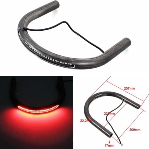 7/8" Motorcycle Rear Seat Frame Hoop Loop w/ LED Turn Signal Brake Tail Light for Honda CB 550/750 KZ GS XJ SR BMW R90 R80 R100