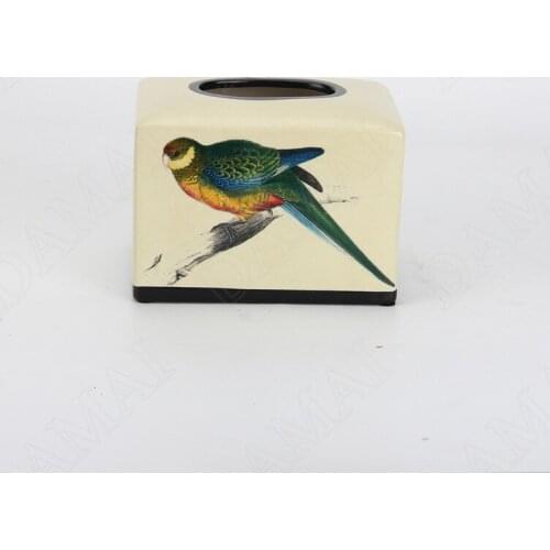 Painted Ceramic Tissue Box Overglaze Little Bird Decor Bedroom Paper Boxes Restaurant Desktop Napkin Organizer Home Decoration