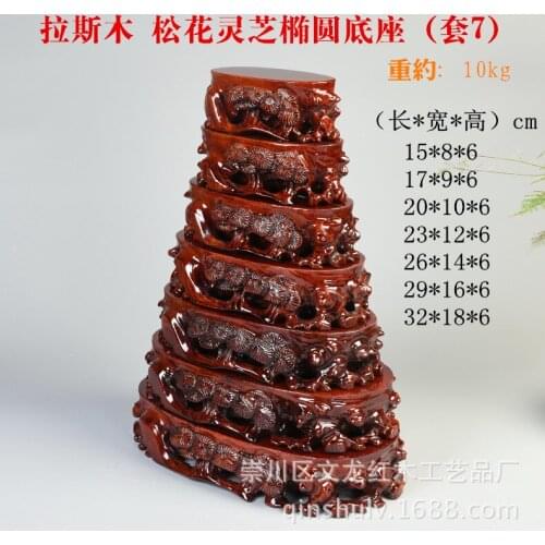 Wholesale jade stone carved mahogany wood ornaments ornamental woody base of low stone base can Trench