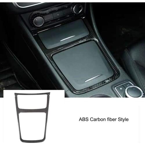 Center Console Panel Trim For Mercedes Benz A GLA CLA Class 2013-17 Carbon fiber