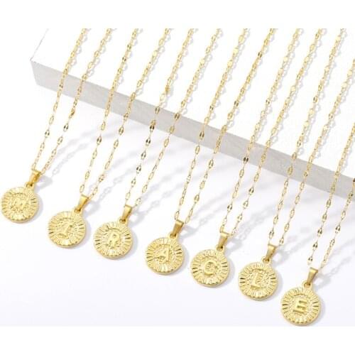 Christmas Gift Initial Letter Necklaces For Women Alphabet Choker Necklace Stainless Steel Chain Collares Jewelry For Friend