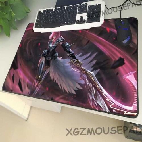 XGZ Popular Anime Large Size Mouse Pad Lock Side Cartoon Sexy Female Warrior Laptop PC Table Mat Beautiful Girl Rubber Non-slip