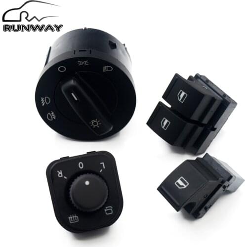 Factory direct sales! Power Headlight Mirror Window Control Switch Button 4PCS for VW Caddy Jetta Golf 5 MK5 V Puls Passat B6