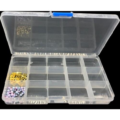 Hot 15 Cells Empty Storage Box Container Organizer Case Clear Plastic Nail Art Divided Boxes Rhinestone Collector Manicure Tools