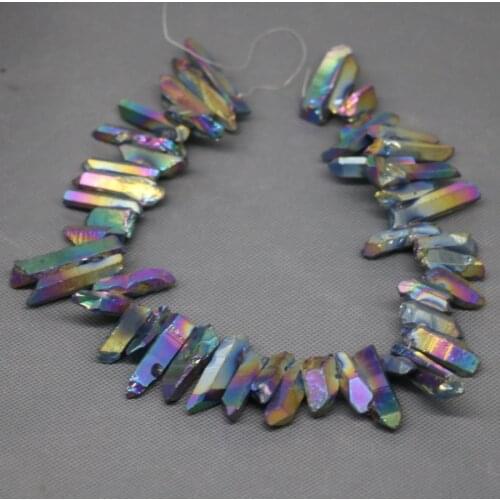 Rainbow Healing Crystal Quartz Beads, Top Drilled Choker Point Pendant, Rock Fashion Women Fine Jewelry Necklace Stone-Kindgems