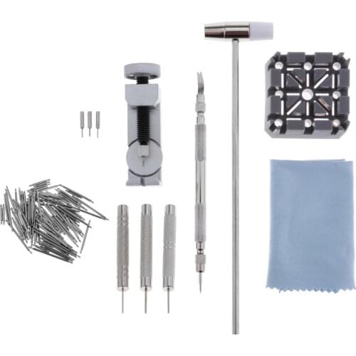 Assorted Stainless Steel Watch Band Removal Watchmaker Spring Bar Tool w/ 108pcs Watch Pins for Watch Repair