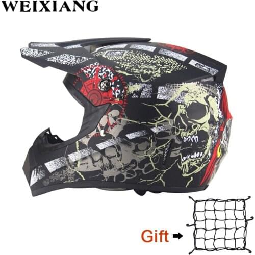 Unisex Adult Motorcycle Burning Skull Helmet Mountain Bike Full Face Helmet DH Rapid Descent Pirate Skull Helmet Net Free Send
