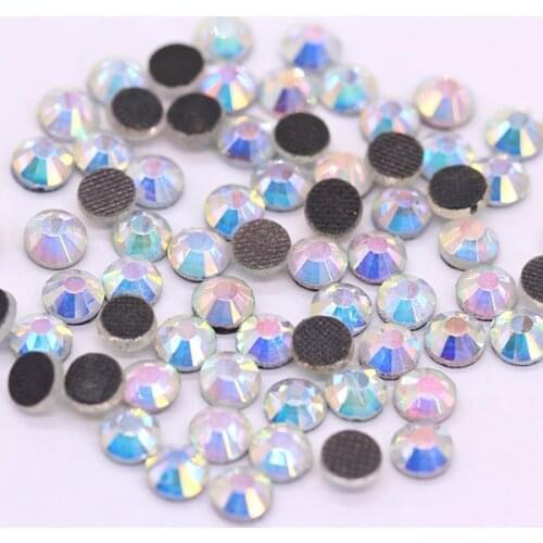Ss4-ss30 AB Blue Light HotFix Iron On FlatBack 3D Nail Body Arts Face Gem Rhinestones Crystal Shoes Costume Craft Decorations