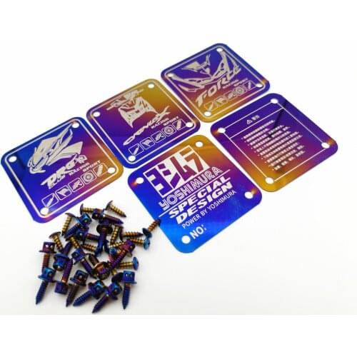 Stainless Steel Motorcycle Nameplate Sticker Titanium Burning Color Universal for Scooter Electric Bike