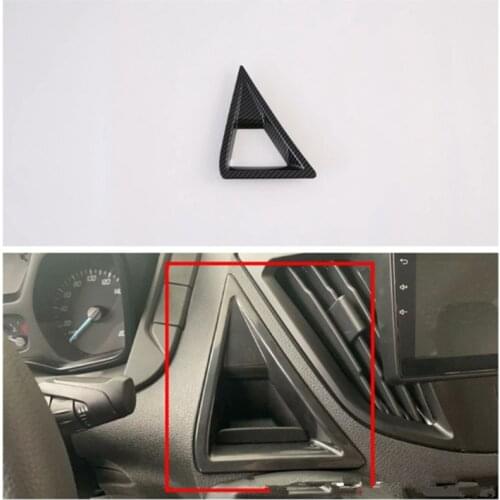 Carbon Fiber ABS Car Front Dashboard Triangle warning light switchCover Trim Fit For Ford Transit 2017 Ford Tourneo Custom 2016
