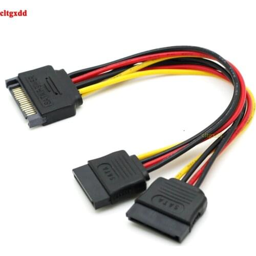15Pin SATA Male To 2 Female 15Pin Power HDD Splitter Connector Power Cable_KXL031315Pin SATA Male To 2 Female