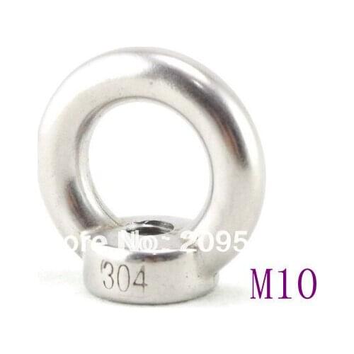 2PC M10 Metric Threaded Eyes Nuts 304 Stainless Steel Lifting
