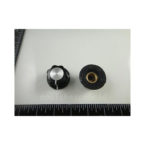 50pcs Skirted Knob A01 For Standard Pots Black D 20mm H 12mm Hole Diameter 6mm