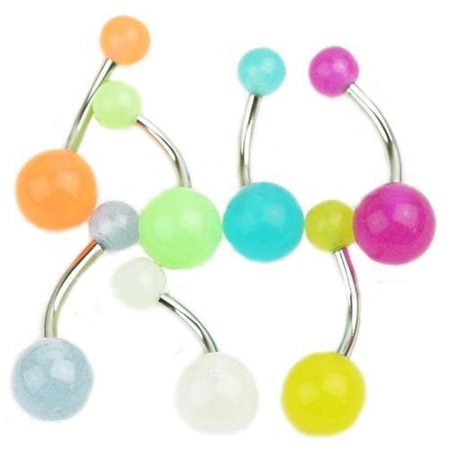 7Pcs Women Glow In The Dark Belly Button Navel Bar Rings Body Piercing Jewelry